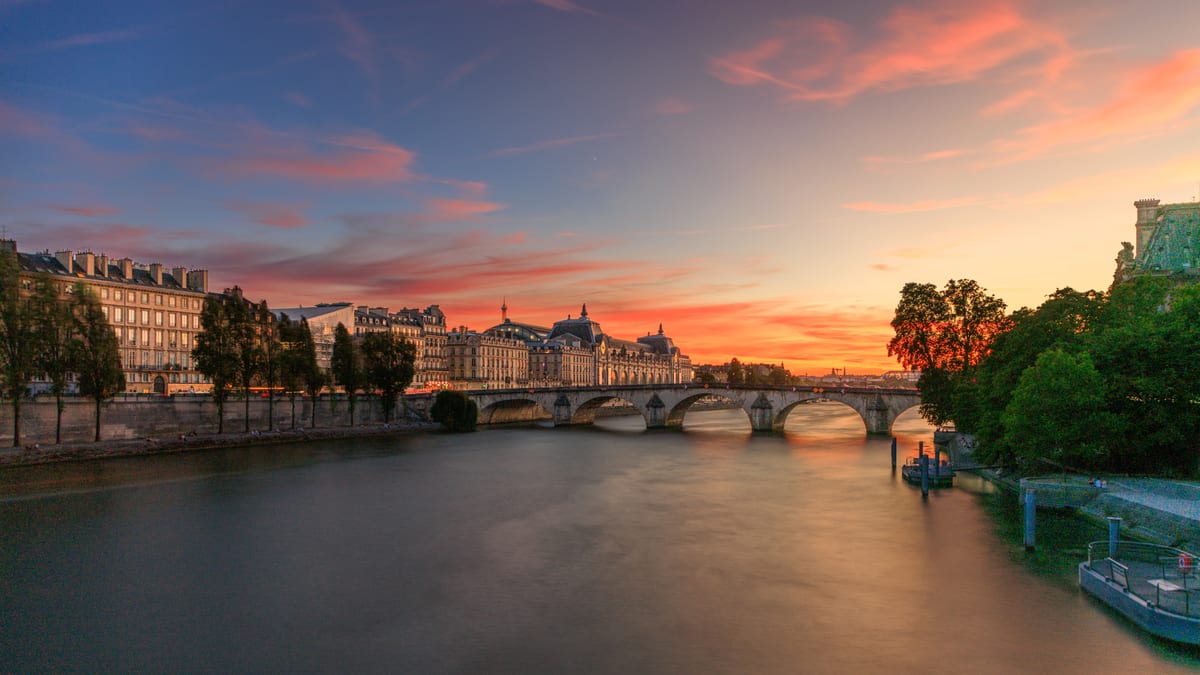 Paris, the river Seine at sunset